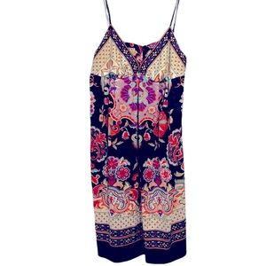Vintage Y2K I.C.E. Satin Paisley spaghetti strap slip Dress